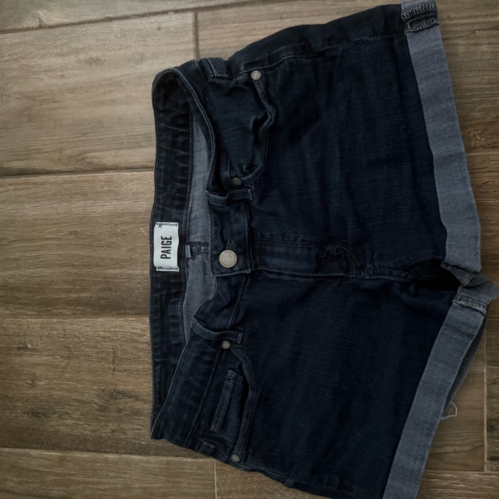PAIGE Midnight Blue Denim Shorts